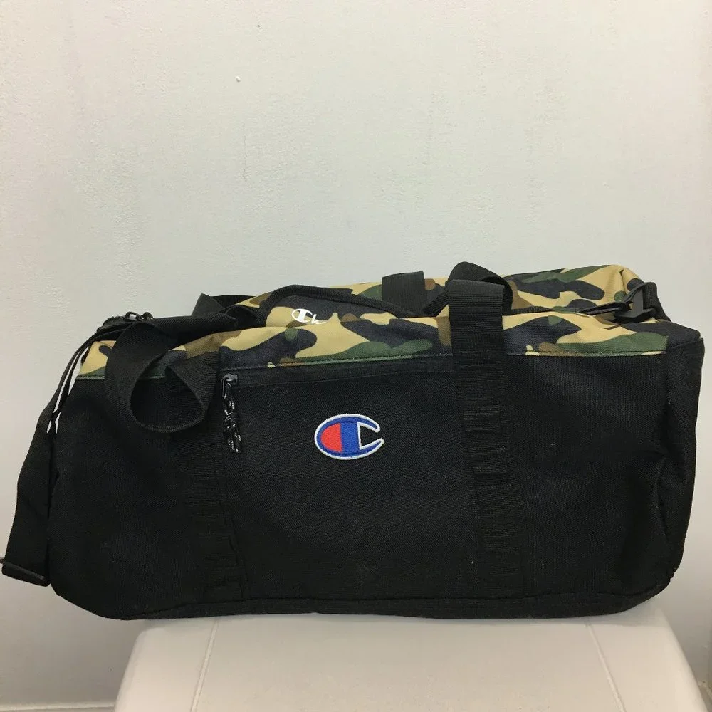 Champion camo & Black Gym Duffle Duffel bag NEW